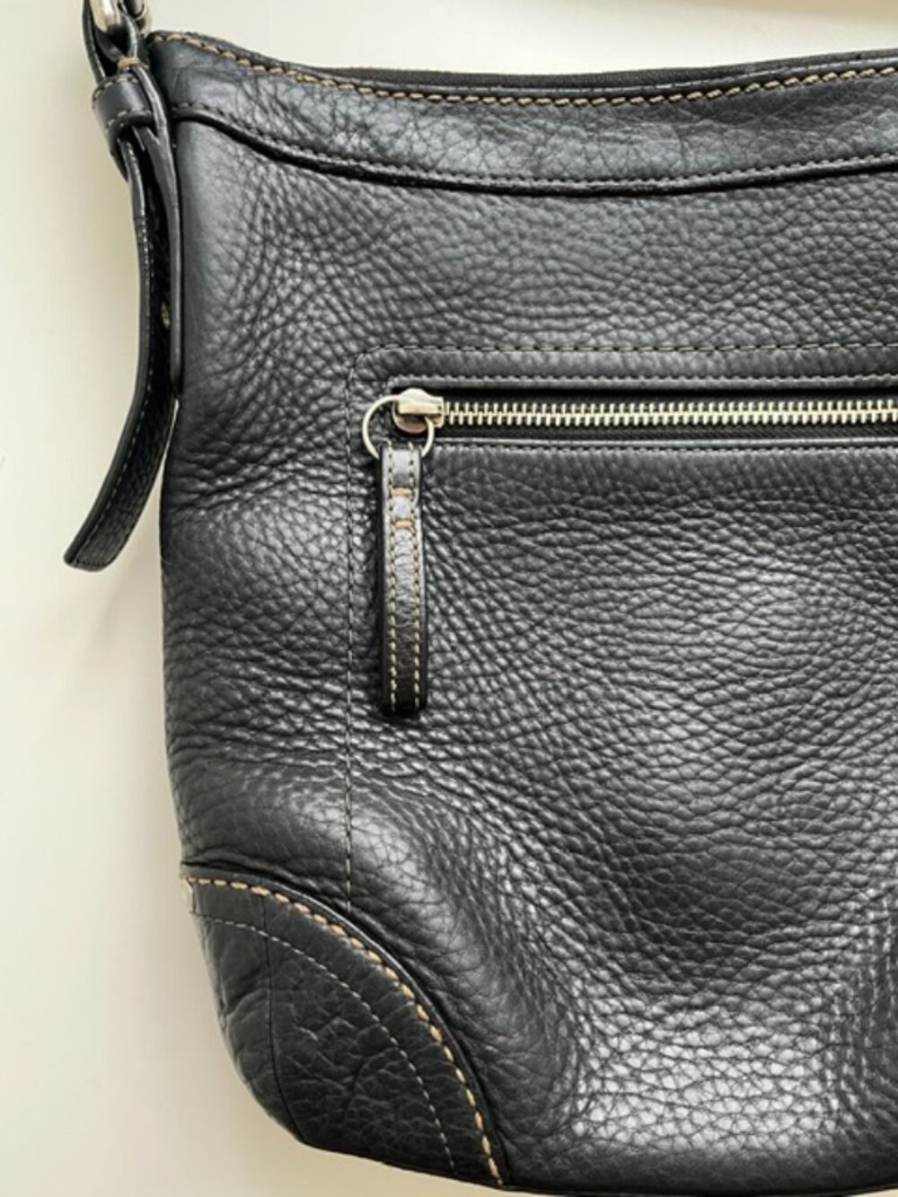 Coach Black Pebbled Black Leather Crossbody Bag - Picture 5 of 10